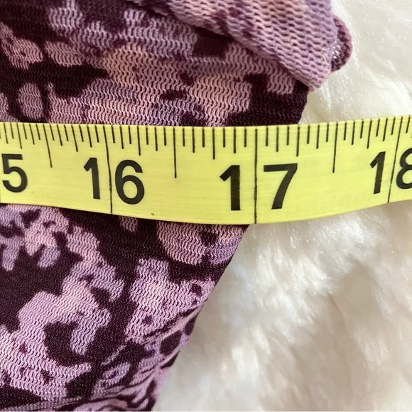 Axcess Y2K Purple Floral Blouse - Picture 8 of 9